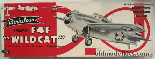 Berkeley Grumman F4F Wildcat Flying Model Airplane Kit, 5-10 595 plastic model kit